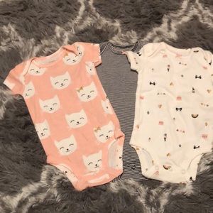 Set of 3 6 month carter onesies
